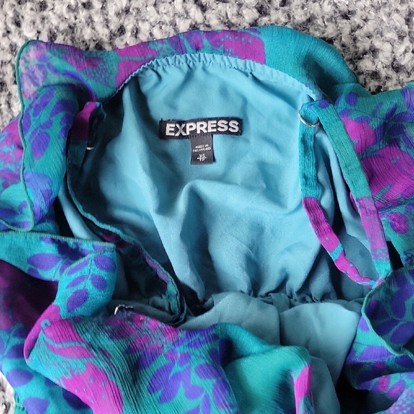 Teal and Purple Floral Dress - Picture 4 of 5